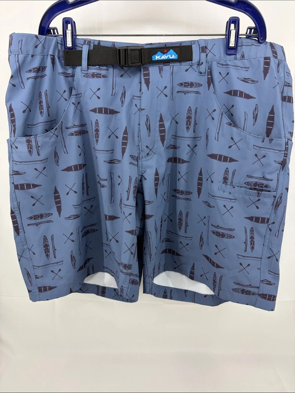EUC Kavu Mens Chilli H20 Shorts, Dusty Blue Canoe KayakSwim Board Shorts, XXL
